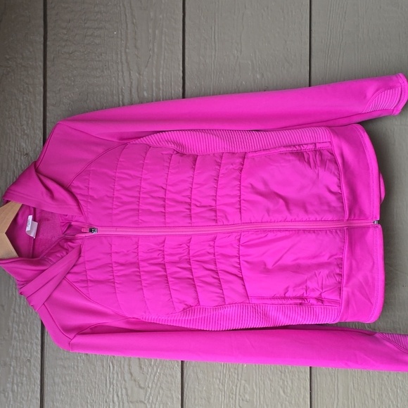Tek Gear® Hooded Mixed-Media Jacket Plus Size magenta pink NWT 1x - Picture 6 of 12